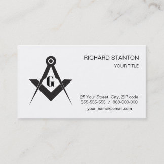 Freemasonry symbol business card