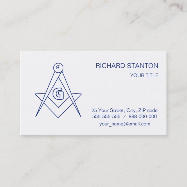 Freemasonry symbol business card (Front)
