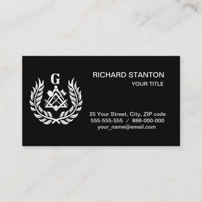 Freemasonry symbol business card (Front)