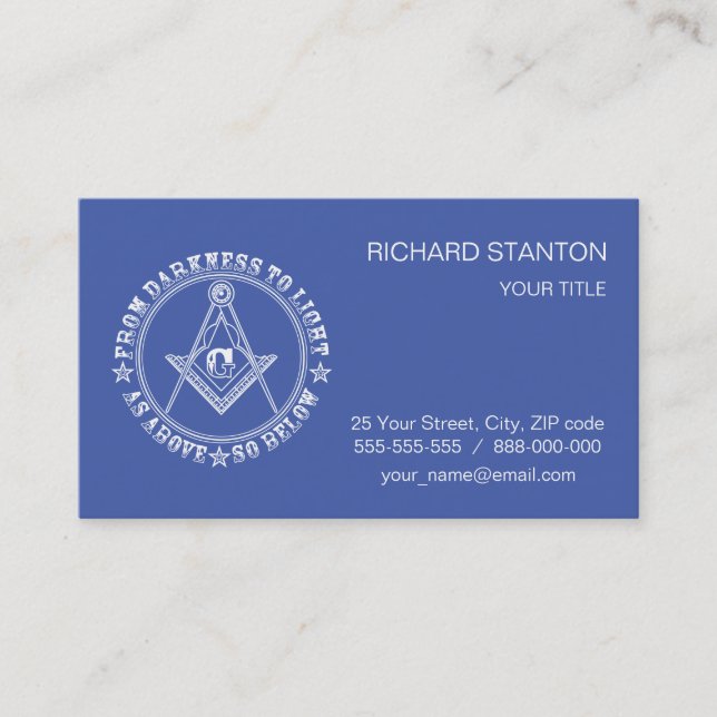 Freemasonry symbol business card (Front)