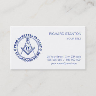 Freemasonry symbol business card