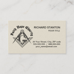 Freemasonry symbol business card