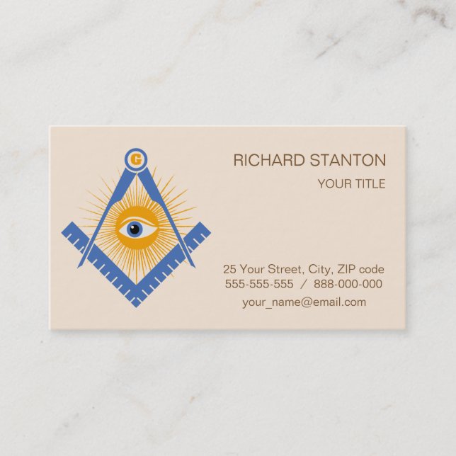 Freemasonry symbol business card (Front)