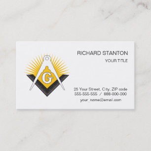 Freemasonry symbol business card