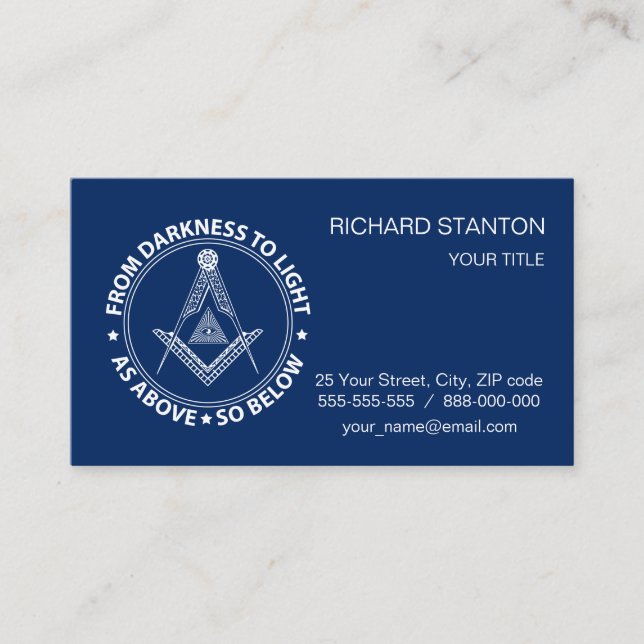 Freemasonry symbol business card (Front)