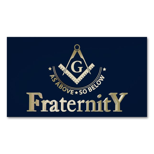 Freemasonry symbol business card magnet (Front)