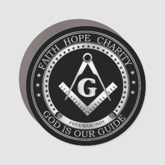 Freemasonry symbol car magnet