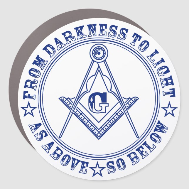 Freemasonry symbol car magnet (Front)