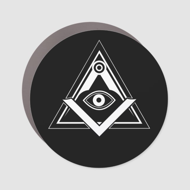Freemasonry symbol car magnet (Front)