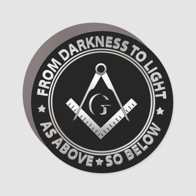 Freemasonry symbol car magnet (Front)
