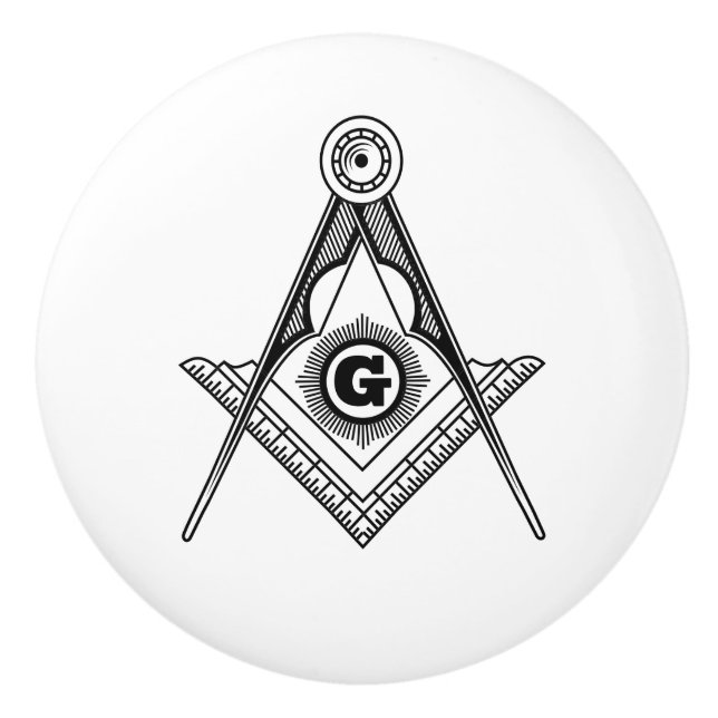 Freemasonry symbol ceramic knob (Front)