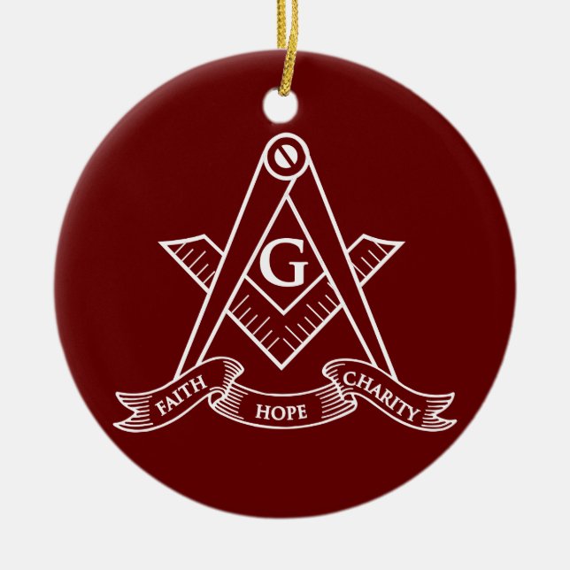 Freemasonry symbol ceramic ornament (Front)