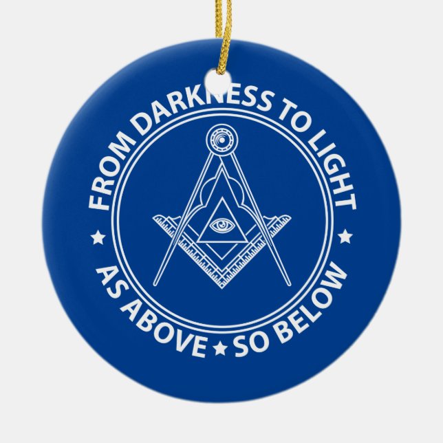 Freemasonry symbol ceramic ornament (Front)