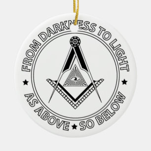 Freemasonry symbol ceramic ornament
