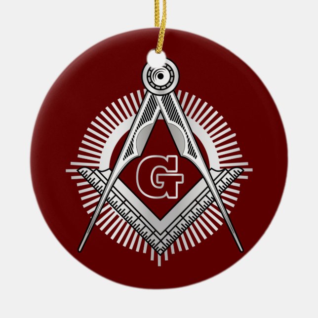 Freemasonry symbol ceramic ornament (Front)