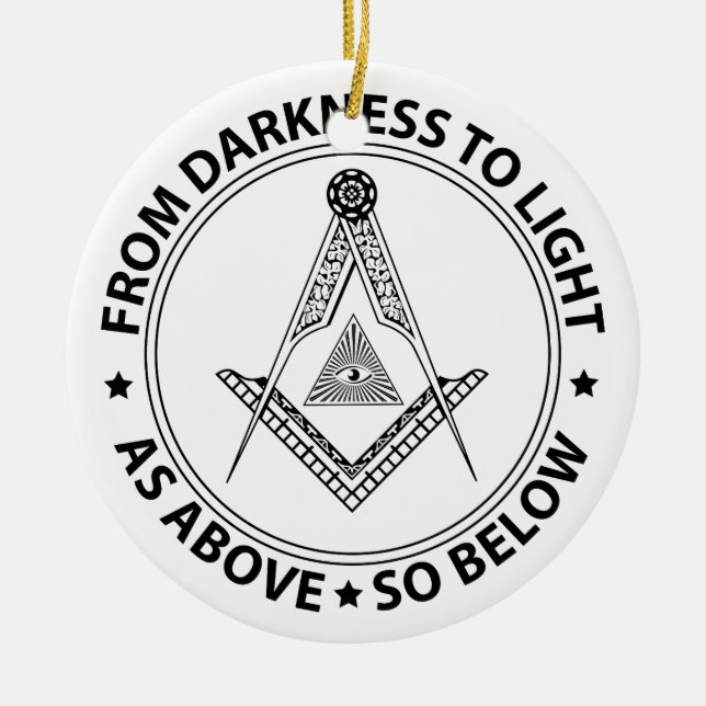 Freemasonry symbol ceramic ornament (Front)