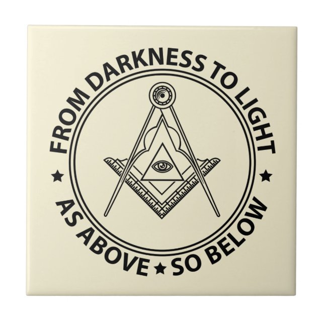Freemasonry symbol ceramic tile (Front)