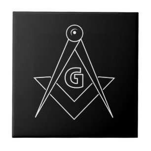 Freemasonry symbol ceramic tile