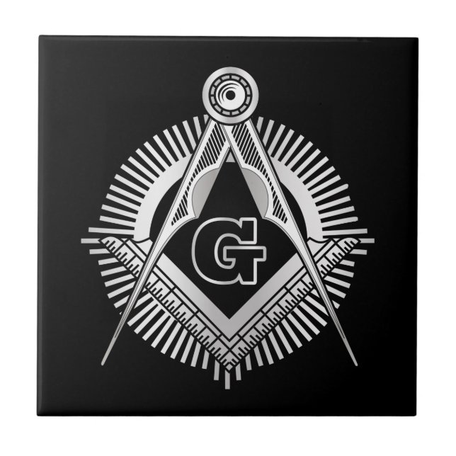 Freemasonry symbol ceramic tile (Front)