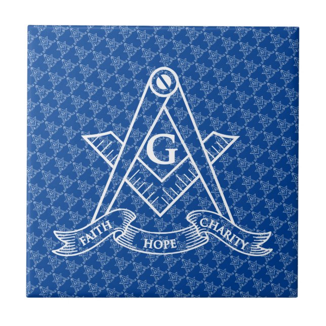 Freemasonry symbol ceramic tile (Front)