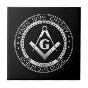 Freemasonry symbol ceramic tile