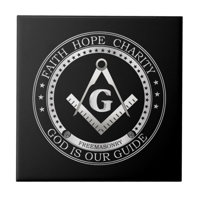 Freemasonry symbol ceramic tile (Front)