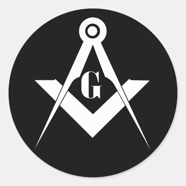 Freemasonry symbol classic round sticker (Front)