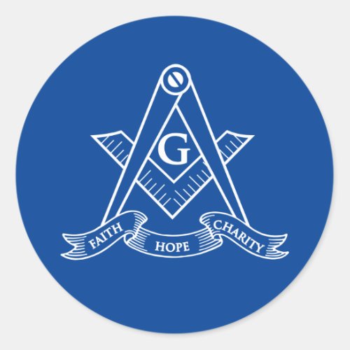 Freemasonry symbol classic round sticker