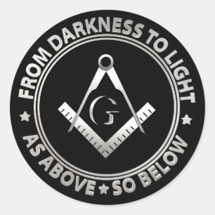 Freemasonry symbol classic round sticker