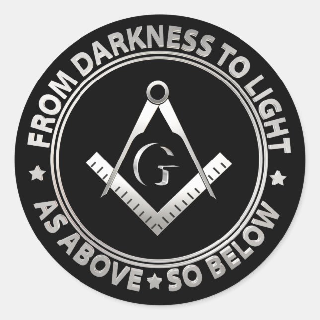 Freemasonry symbol classic round sticker (Front)