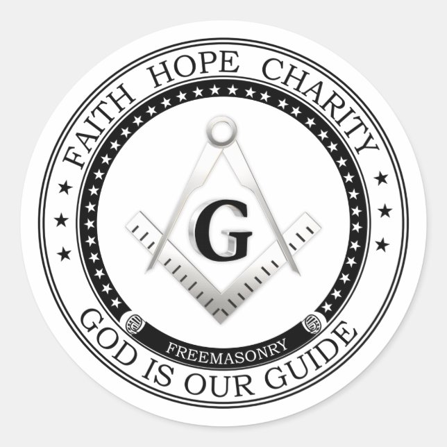 Freemasonry symbol classic round sticker (Front)