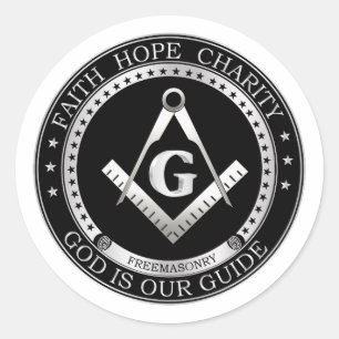 Freemasonry symbol classic round sticker