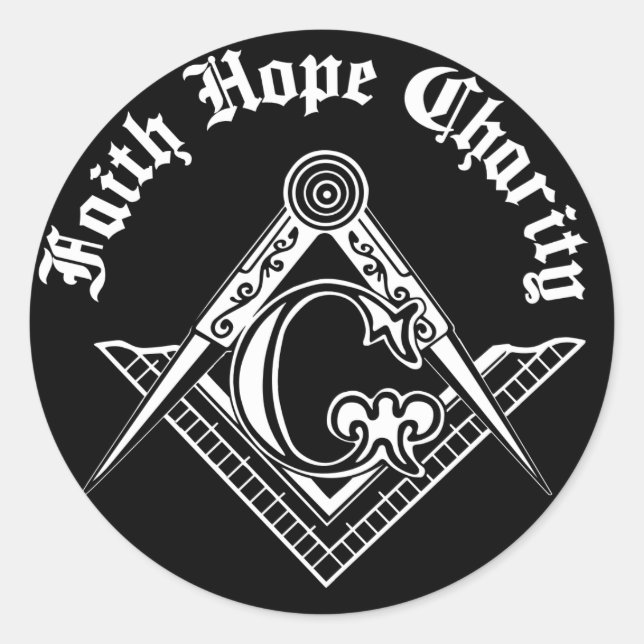 Freemasonry symbol classic round sticker (Front)