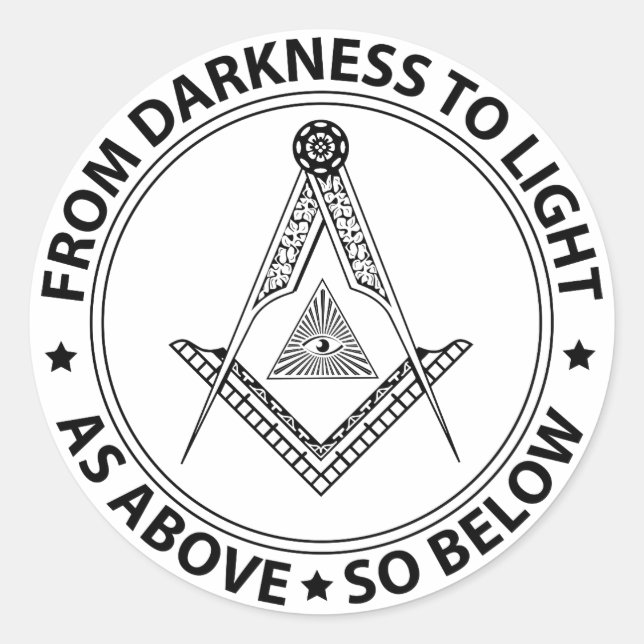 Freemasonry symbol classic round sticker (Front)