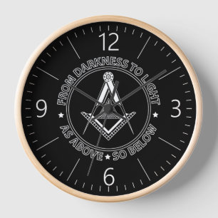 Freemasonry symbol clock