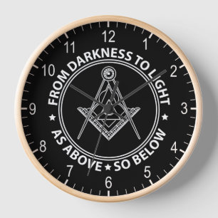 Freemasonry symbol clock