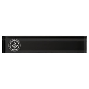 Freemasonry symbol desk name plate