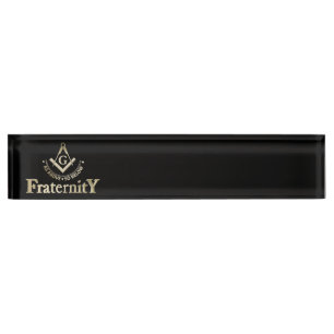 Freemasonry symbol desk name plate
