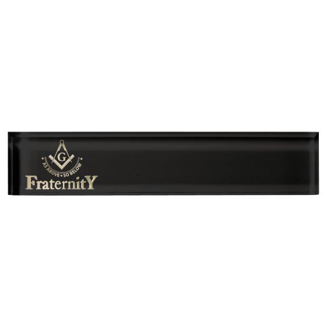 Freemasonry symbol desk name plate (Front)