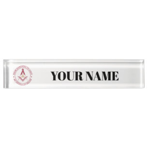 Freemasonry symbol desk name plate
