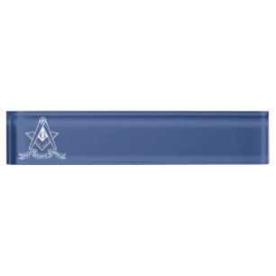 Freemasonry symbol desk name plate