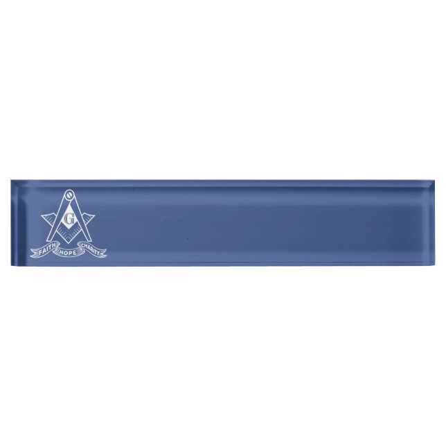 Freemasonry symbol desk name plate (Front)