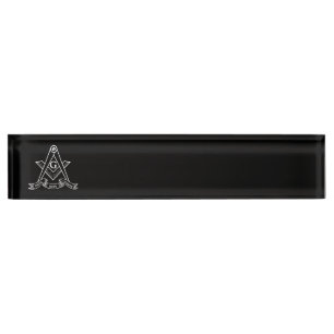 Freemasonry symbol desk name plate