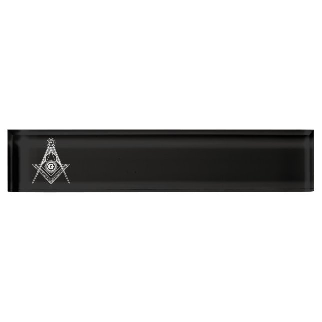 Freemasonry symbol desk name plate (Front)