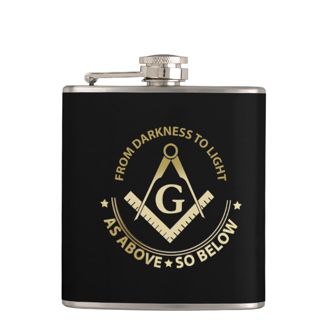 Freemasonry symbol flask (Front)