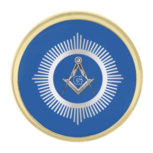 Freemasonry symbol gold finish lapel pin