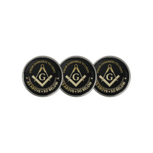 Freemasonry symbol golf ball marker