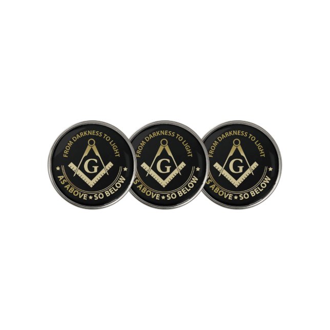 Freemasonry symbol golf ball marker (3 Up)