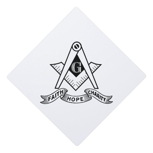 Freemasonry symbol graduation cap topper (Front)
