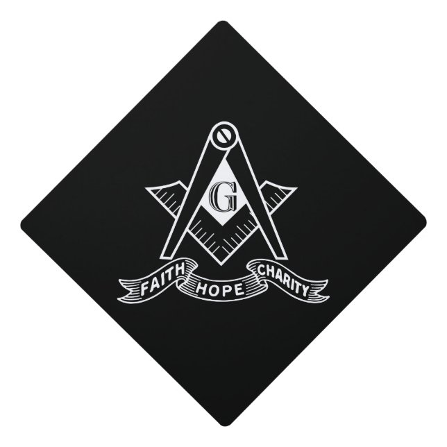 Freemasonry symbol graduation cap topper (Front)